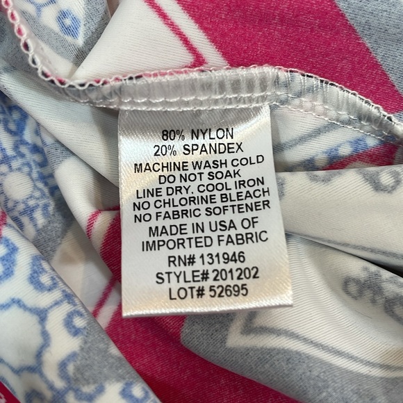 Jude Connally Pants Size M Pink And Navy Print Wide Leg Pull On EUC - Picture 7 of 7